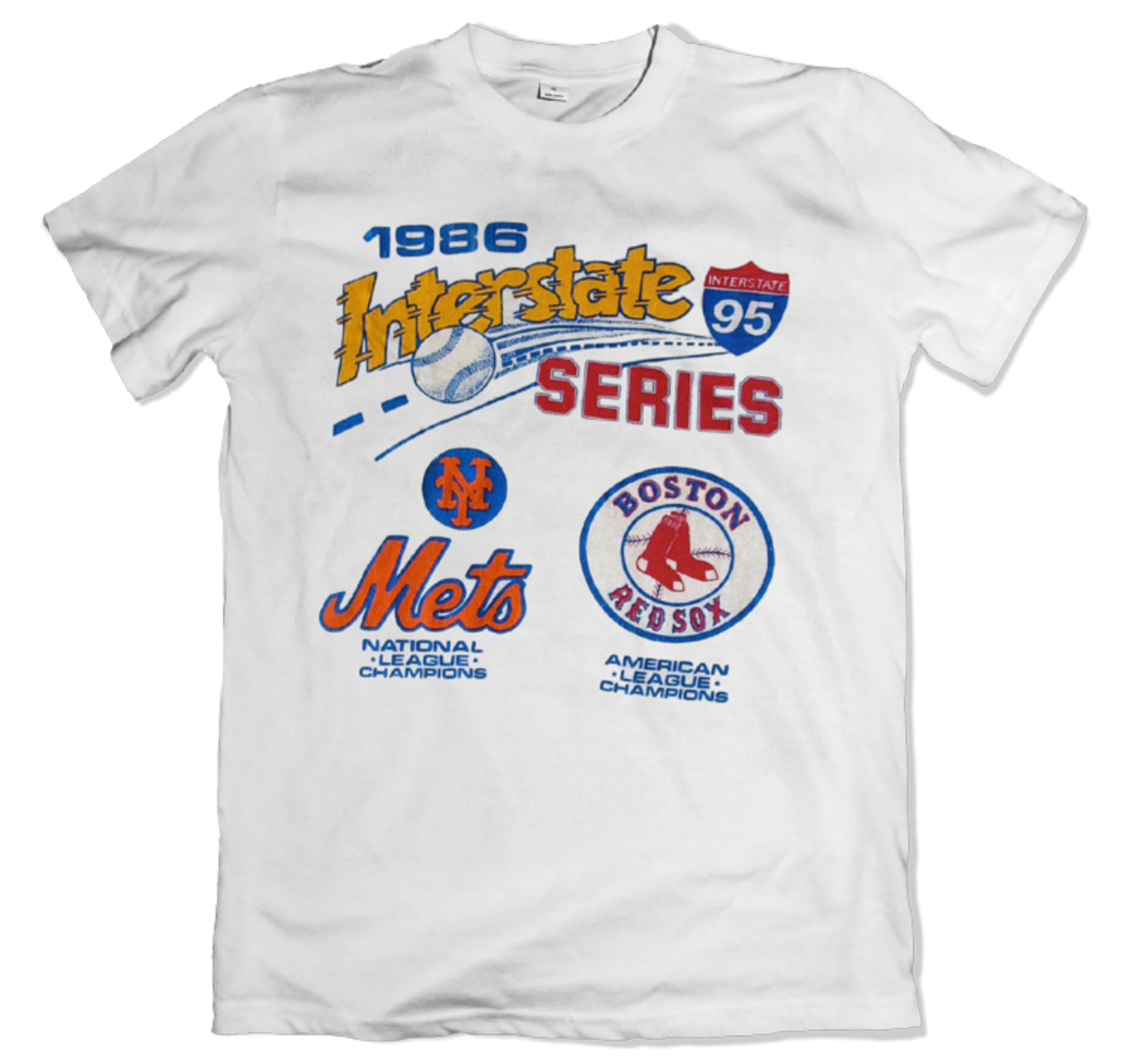 Vintage '86 RED SOX vs METS MLB World Series Touch Of Gold T-Shirt XL