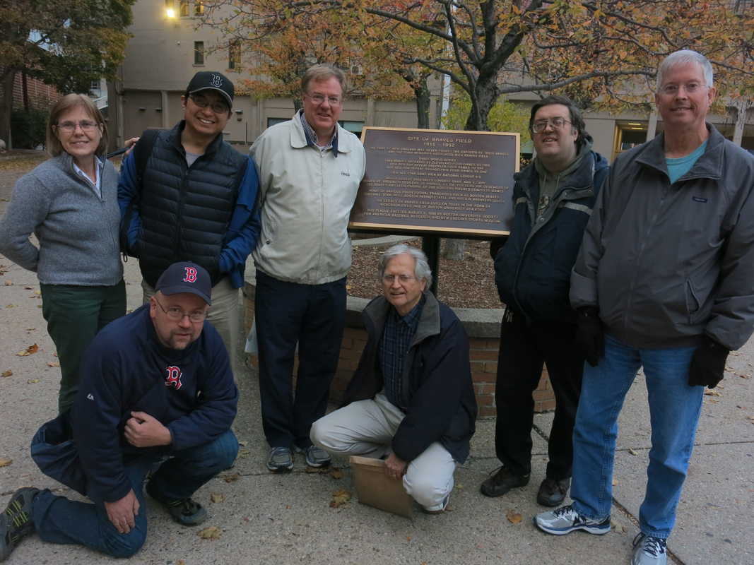 Boston Chapter members at Braves Field site