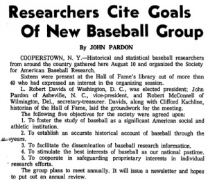 TSN article on SABR founding TSN article on SABR founding