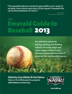 The 2013 Emerald Guide to Baseball The 2013 Emerald Guide to Baseball