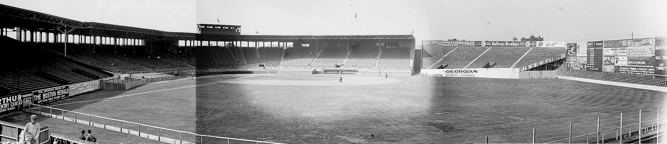 Old-Time Baseball Photos on X: Fenway Park, Boston - No date on this photo  but we know the Green Monster wasn't green until 1947, before that all ads.  And based on scoreboard