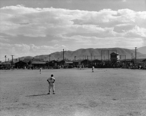 Photo of a game at Manzanar Photo of a game at Manzanar