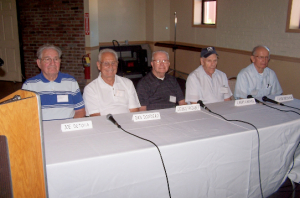 Peekskill players panel: Joe DeToia, Dan Dondero, George Passabet, Larry Cauvel, Fran Chesnick