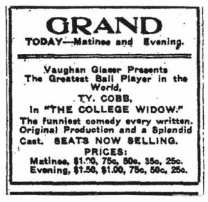 Ty Cobb's tour as an actor Ty Cobb's tour as an actor