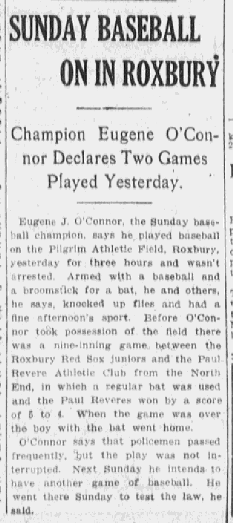 Eugene O'Connor, Boston Journal, June 17, 1912