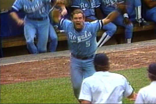 George Brett explodes after umpires called him out for excessive pine tar on July 24, 1983 (MLB.COM)