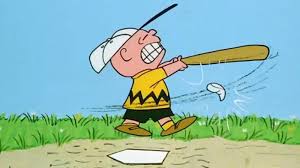 Official Peanuts Charlie Brown And Snoopy Playing Baseball New