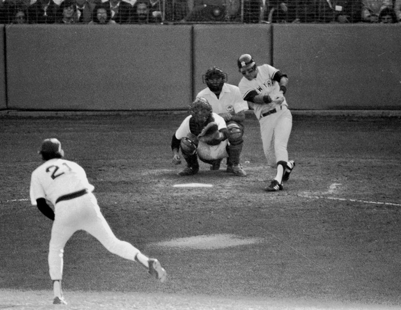 Bucky Dent connects for a go-ahead home run in the 1978 AL East tiebreaker at Fenway Park (MLB.COM)