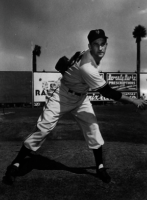 FILE - In this March 1951 file photo, Larry Jansen, New York Giant  right-handed pitcher is shown in St. Petersburgh, Fla. Jansen, the winning  pitcher for the New York Giants in the