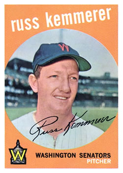 Russ Kemmerer 1957 1958 1959 1960 Washington Senators Autographed