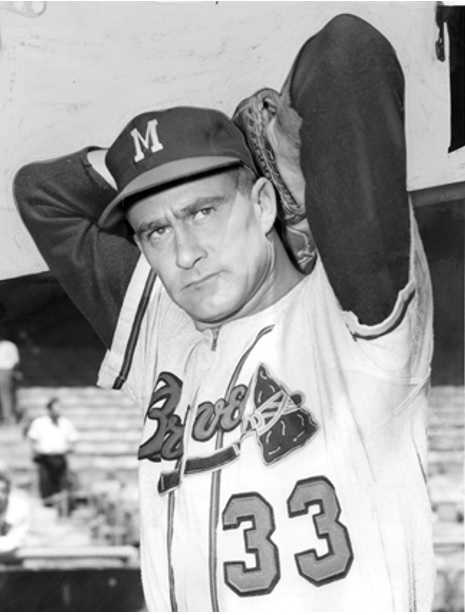 Lew Burdette, pitcher for the Milwaukee Braves baseball team, Sept. 5,  1957. (AP Photo Stock Photo - Alamy