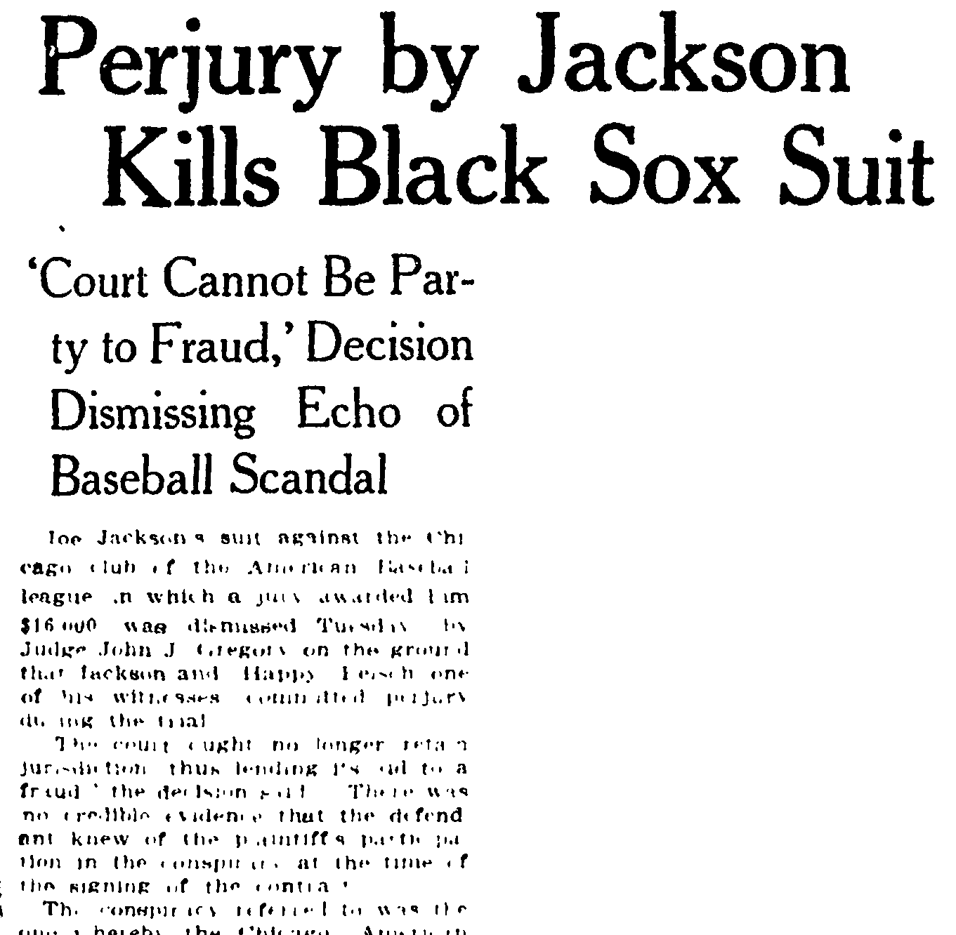 The Black Sox Scandal: A Cold Case, Not A Closed Case