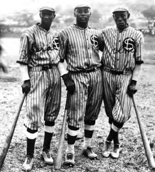 Pablo Mesa, Oscar Charleston, and Alejandro Oms playing for Santa Clara in Cuba in the mid-1920s