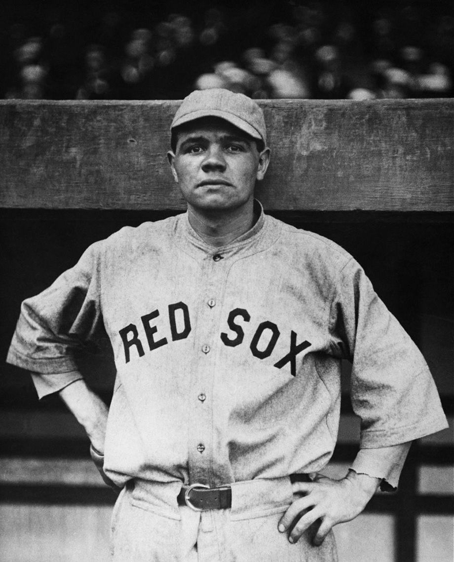 Babe Ruth, pitching for the Red Sox. : r/baseball