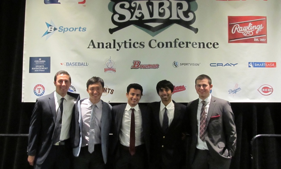 From left, Alec Powell, Do-Hyoung Park, Jordan Wallach (captain), Vihan Lakshman, and Avner Kreps.