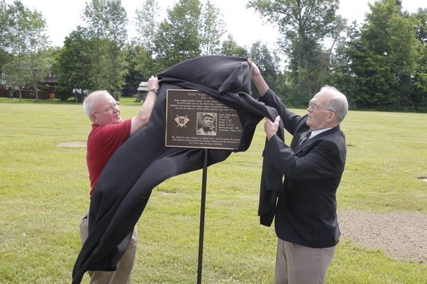 Home Run Johnson grave marker ceremony