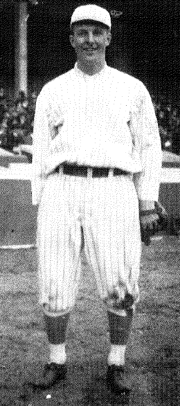 First player to spend most of his major-league career as a pinch-runner. In 37 games for the 1914 Giants, he stole four bases. 