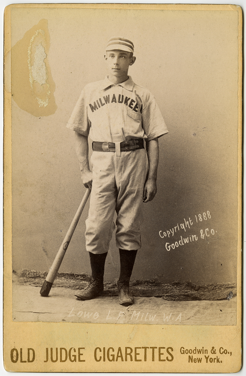 Baseball Player in 19th Century Vintage Uniform during Old Style