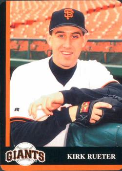 Oct 23, 2002 - Anaheim, CA, USA - San Francisco Giants pitcher KIRK RUETER  runs up the line for a single in the 5th inning of game 4 of the 2002 World