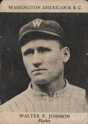 Walter Johnson Baseball Cards by Baseball Almanac