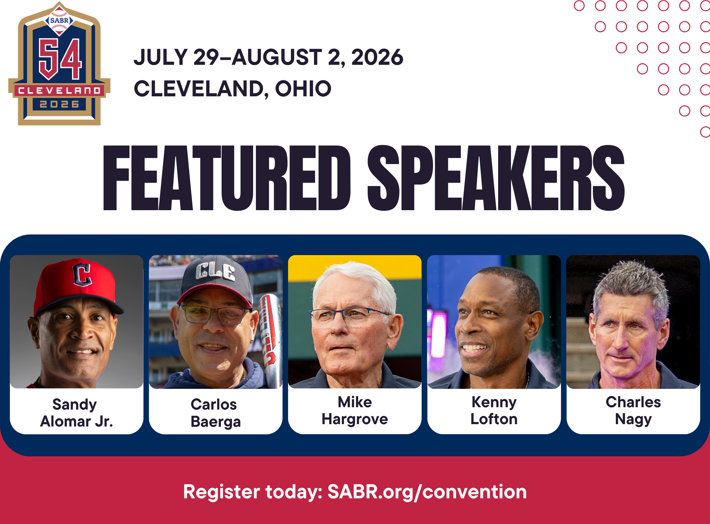 SABR 54: 1990s Cleveland Indians Panel with Sandy Alomar Jr., Carlos Baerga, Mike Hargrove, Kenny Lofton, Charles Nagy